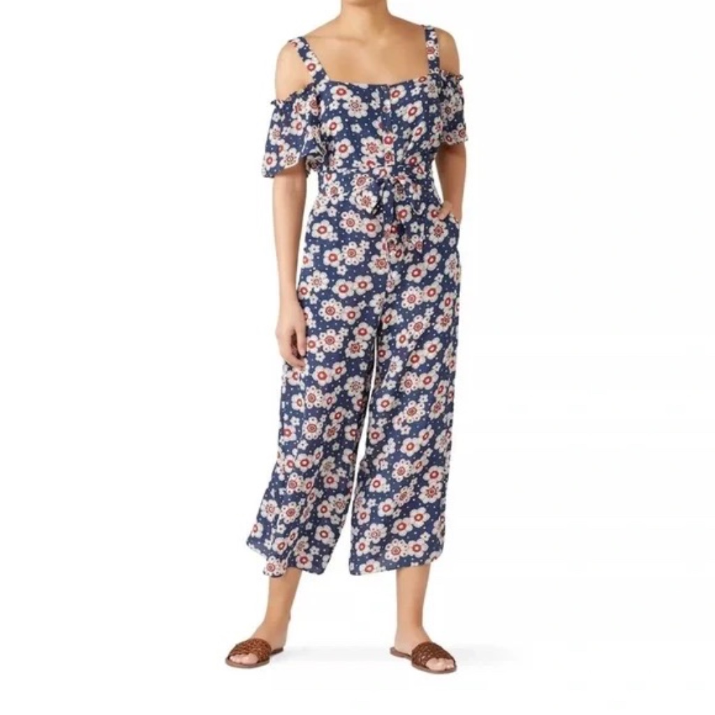 Mih Jeans Elodie Silk Belted Jumpsuit Sz Xs